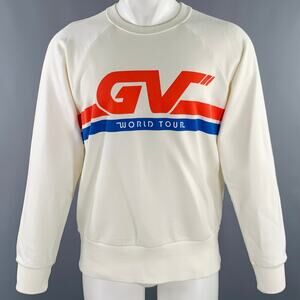 GIVENCHY Size S Cream Red Cotton -GV World Tour- Graphic Sweatshirt